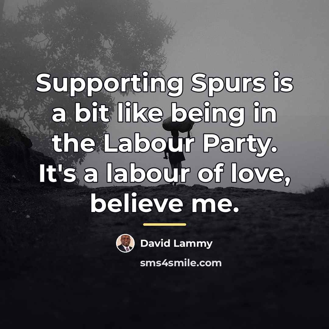 “Supporting Spurs is a bit like being in the Labour…” quote by David Lammy
