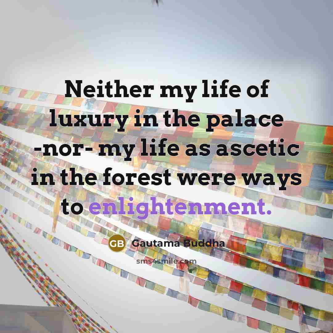 “Neither my life of luxury in the palace -nor- my…” quote by Gautama Buddha