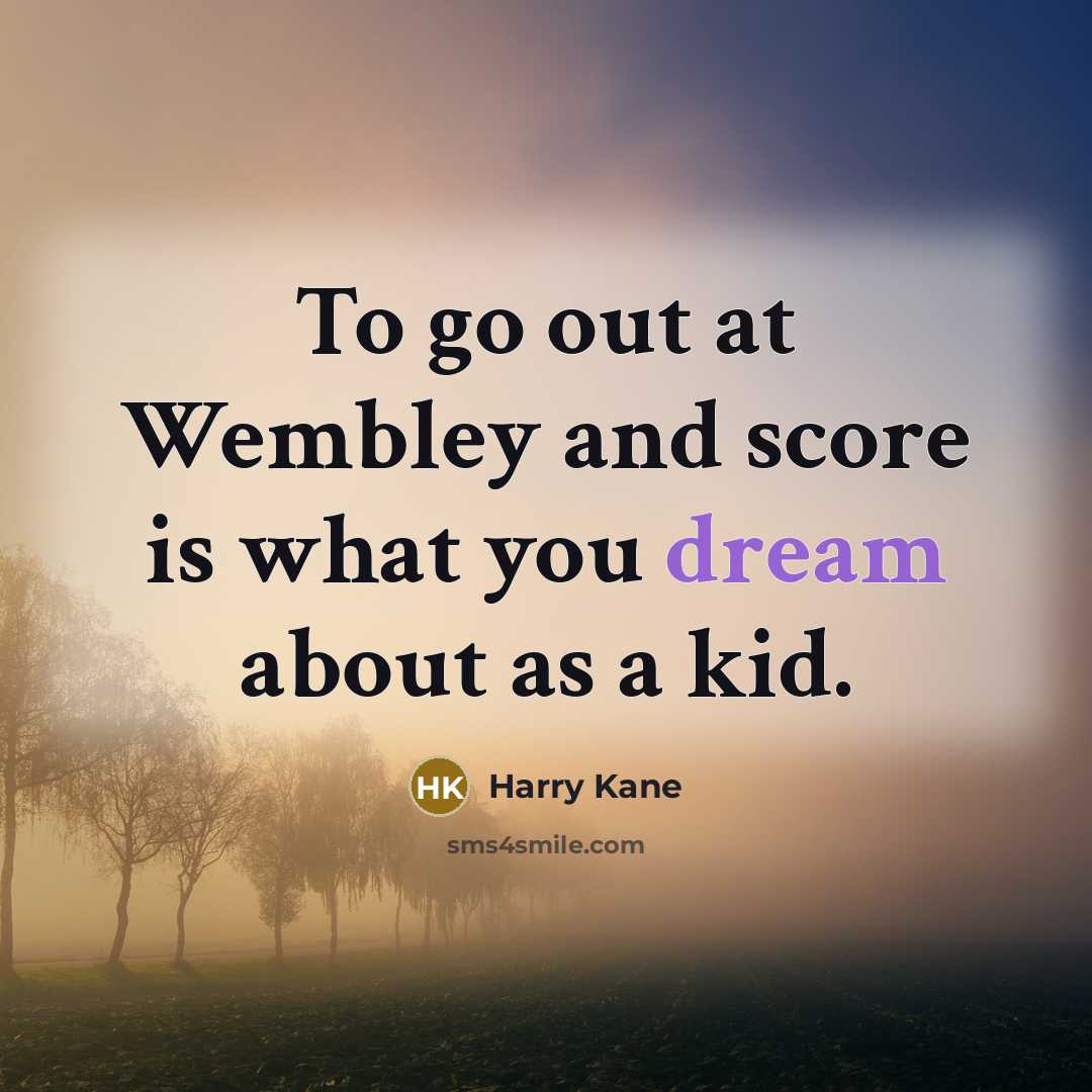 “To go out at Wembley and score is what you…” quote by Harry Kane