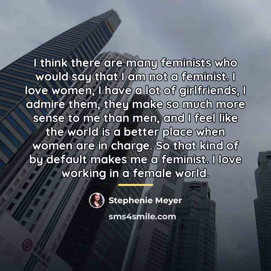 “I think there are many feminists who would say that…” quote by Stephenie Meyer