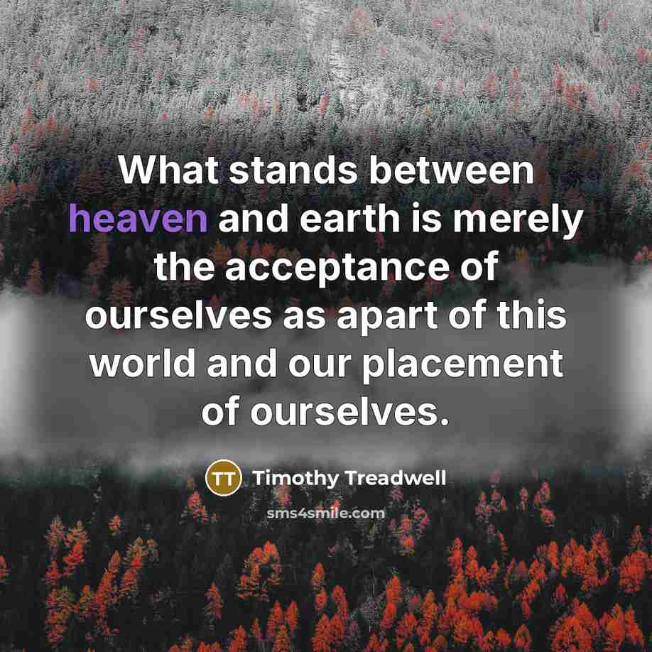 “What stands between heaven and earth is merely the acceptance…” quote by Timothy Treadwell