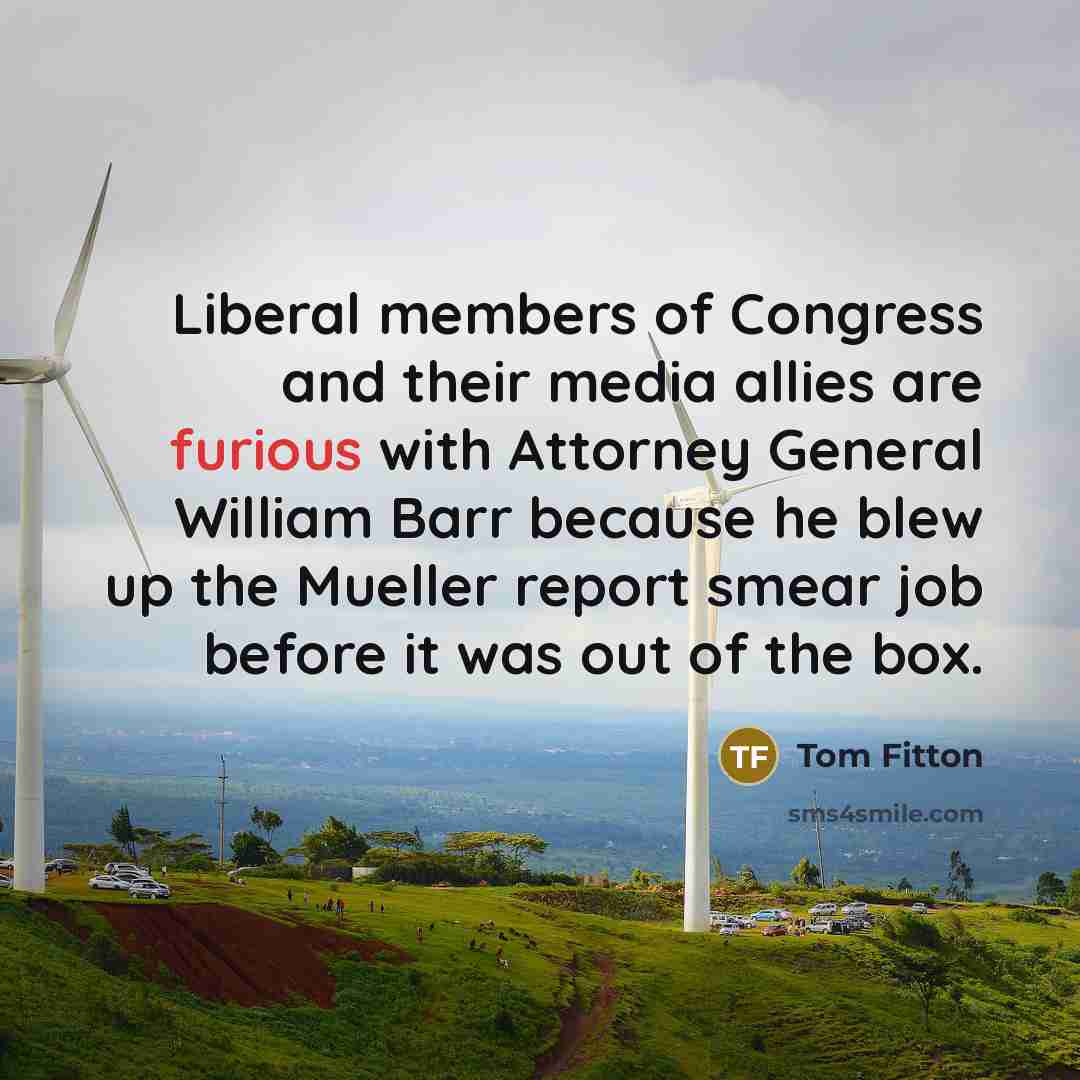 “Liberal members of Congress and their media allies are furious…” quote by Tom Fitton