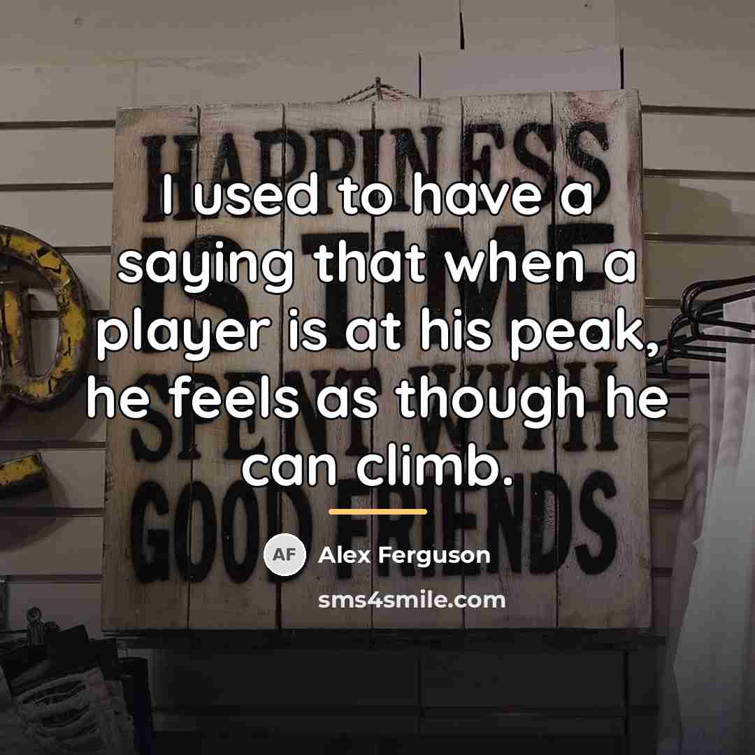 “I used to have a saying that when a player…” quote by Alex Ferguson