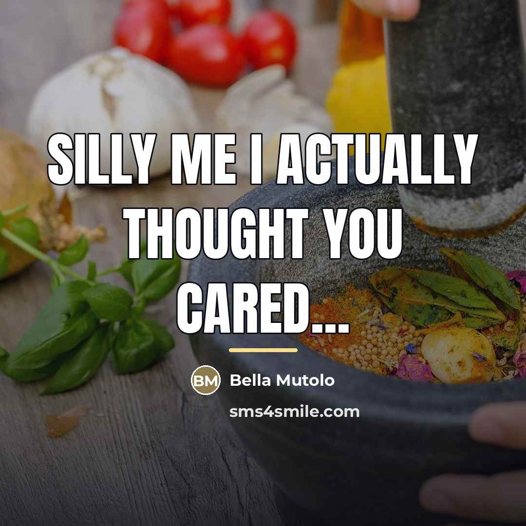 “Silly Me I Actually Thought You Cared...…” quote by Bella Mutolo