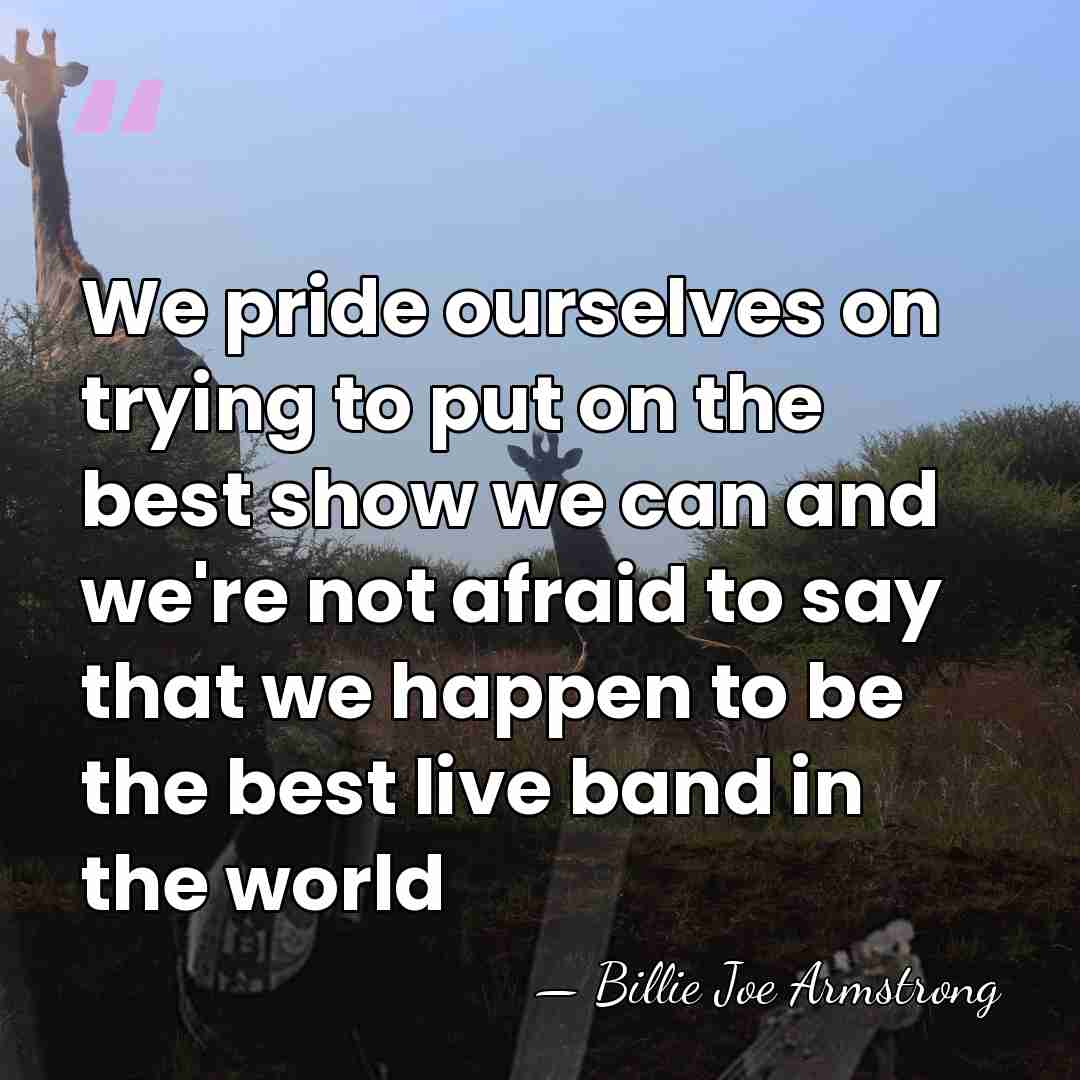 We pride ourselves on trying to put on the best show we&hellip; - Billie Joe Armstrong