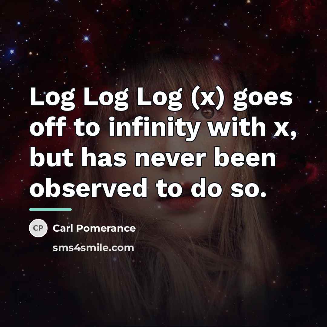 “Log Log Log (x) goes off to infinity with x,…” quote by Carl Pomerance