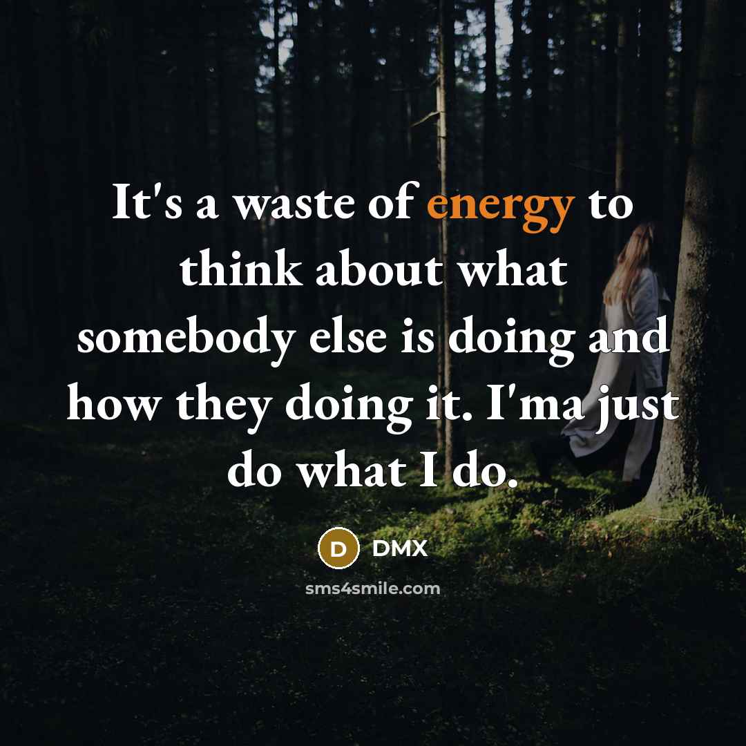 “It's a waste of energy to think about what somebody…” quote by DMX