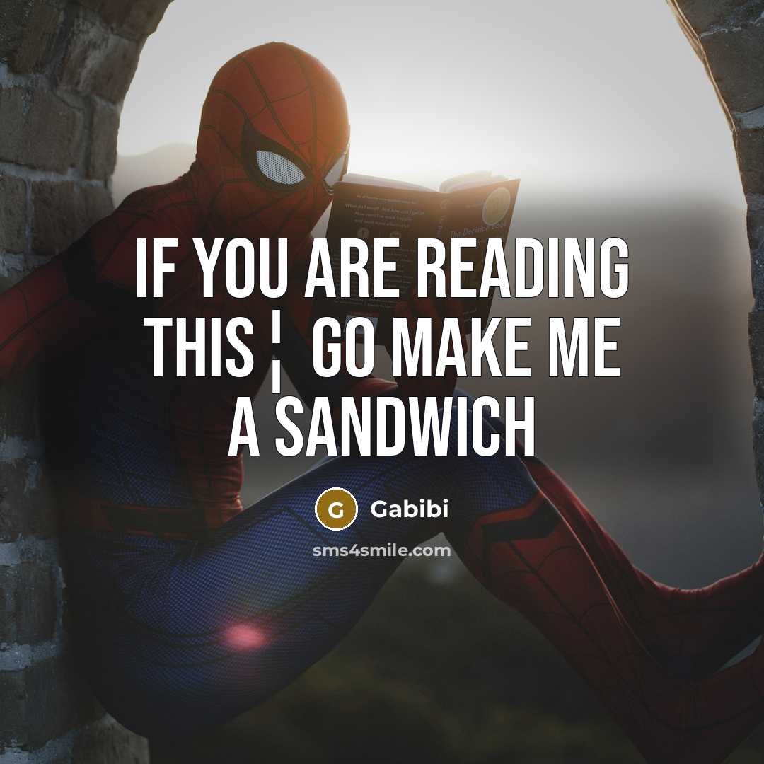 “If you are reading this¦ Go make me a sandwich…” quote by Gabibi