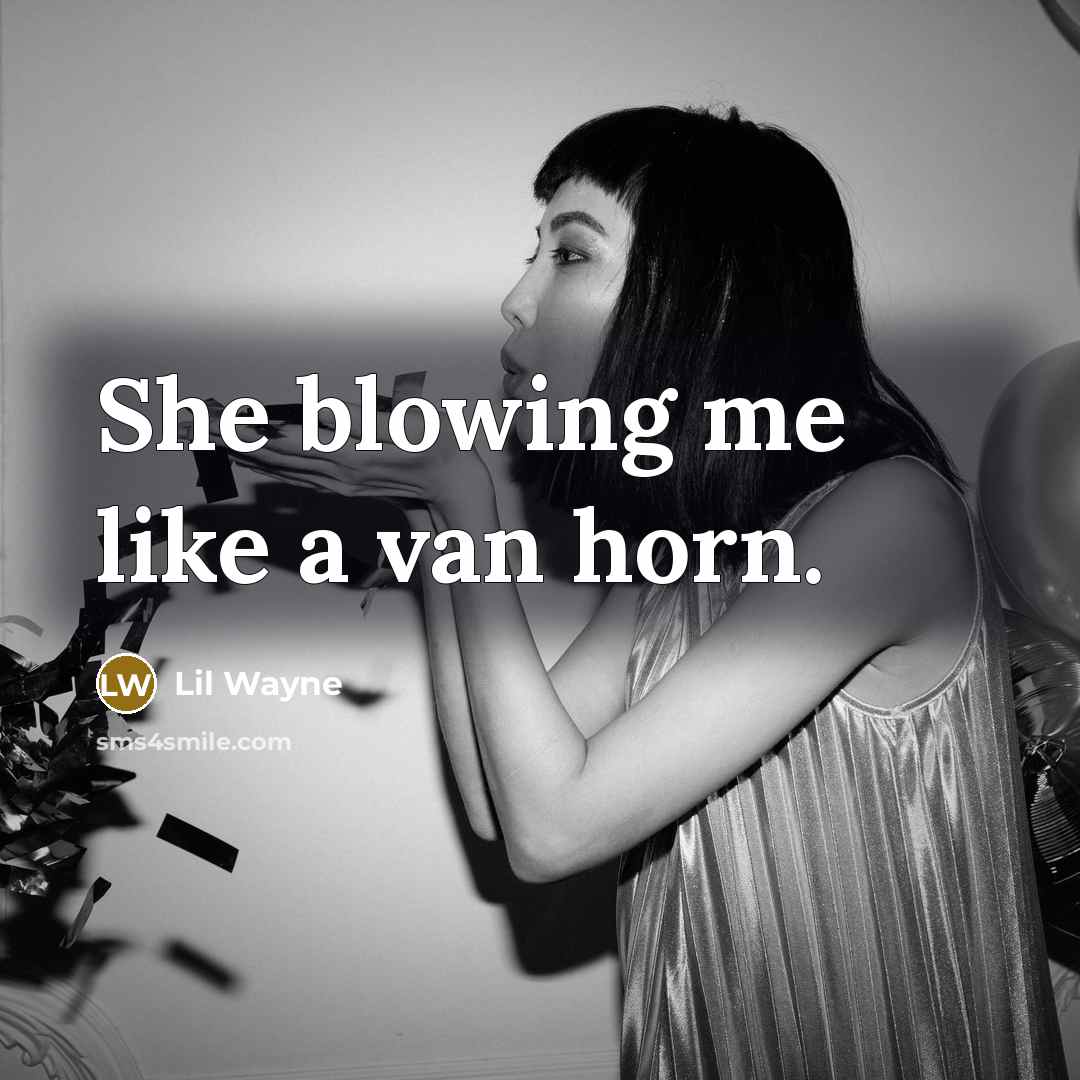 “She blowing me like a van horn.…” quote by Lil Wayne