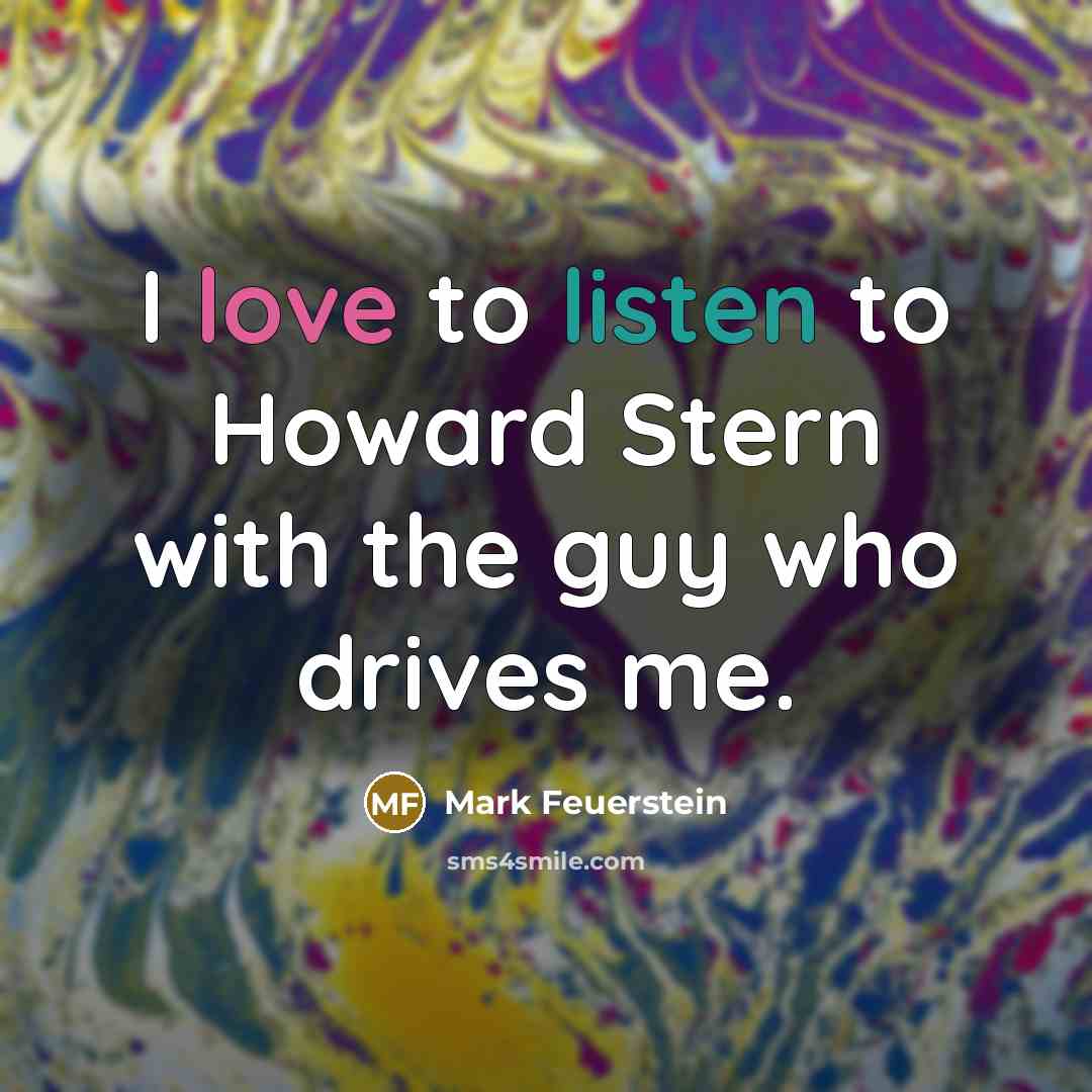 “I love to listen to Howard Stern with the guy…” quote by Mark Feuerstein