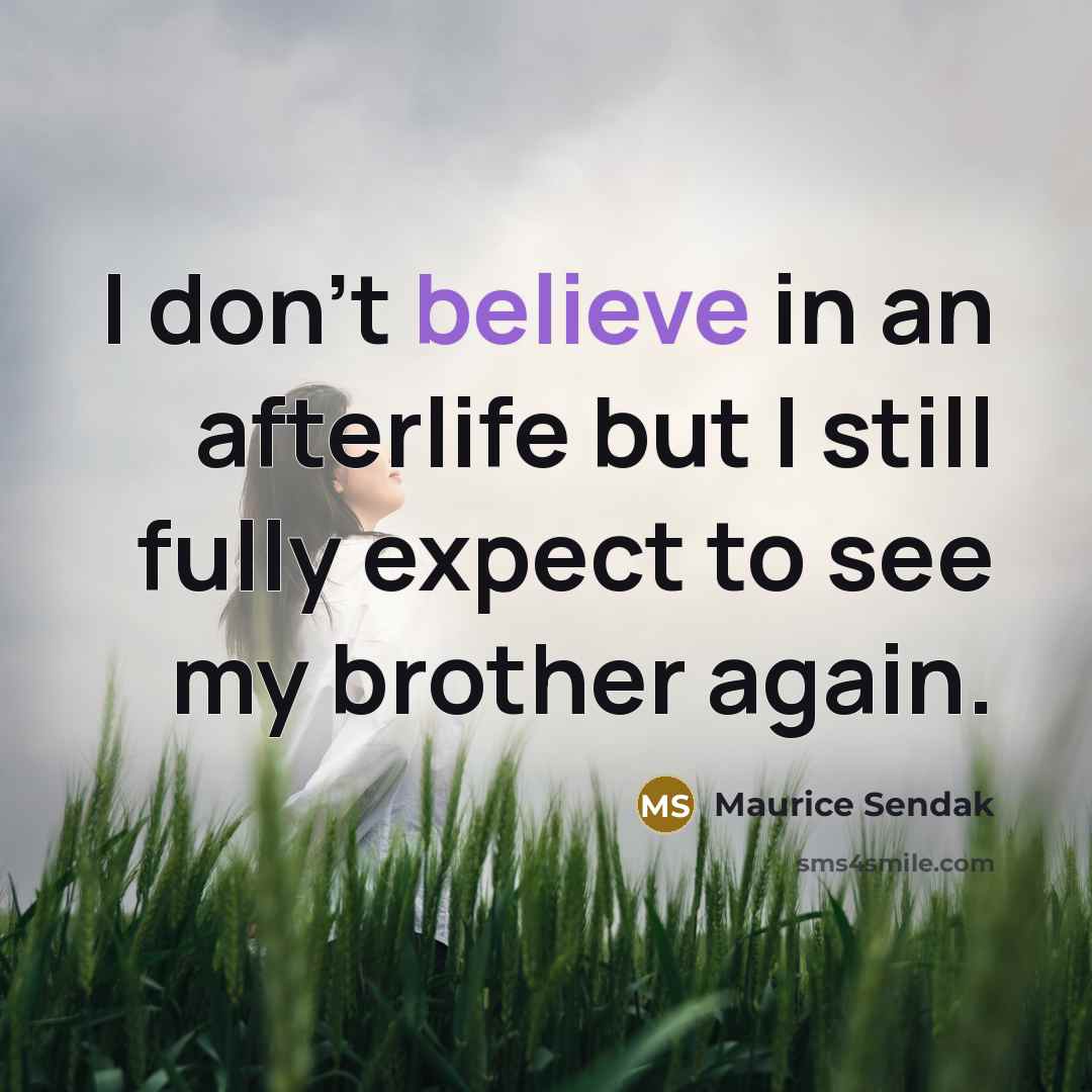 “I don't believe in an afterlife but I still fully…” quote by Maurice Sendak