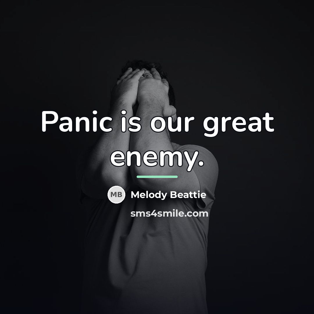“Panic is our great enemy.…” quote by Melody Beattie