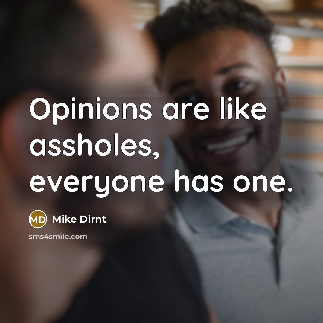 “Opinions are like assholes, everyone has one.…” quote by Mike Dirnt