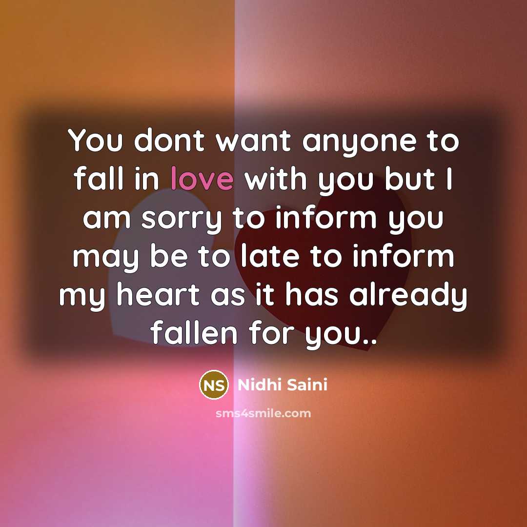 “You dont want anyone to fall in love with you…” quote by Nidhi Saini