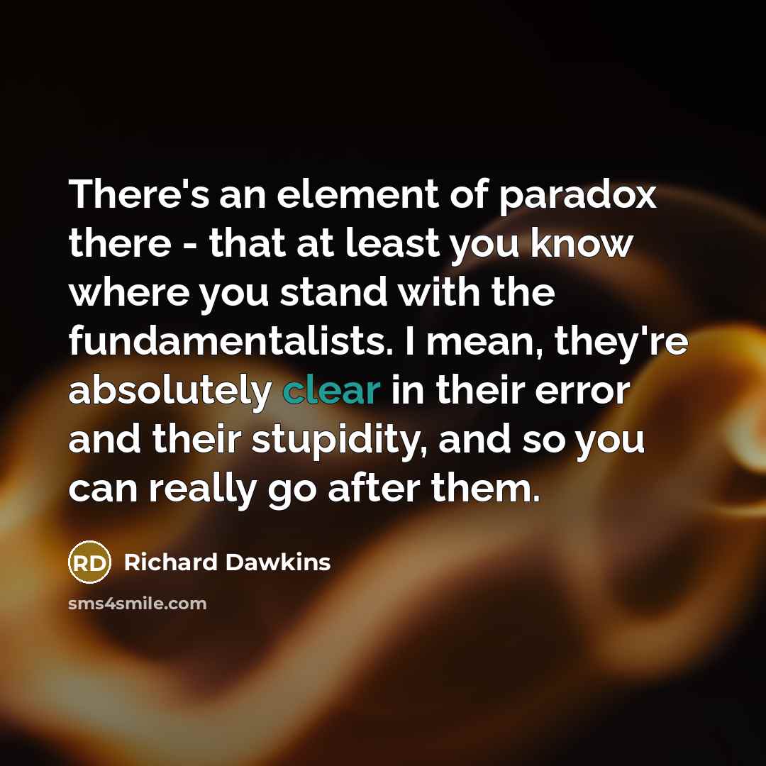 “There's an element of paradox there - that at least…” quote by Richard Dawkins
