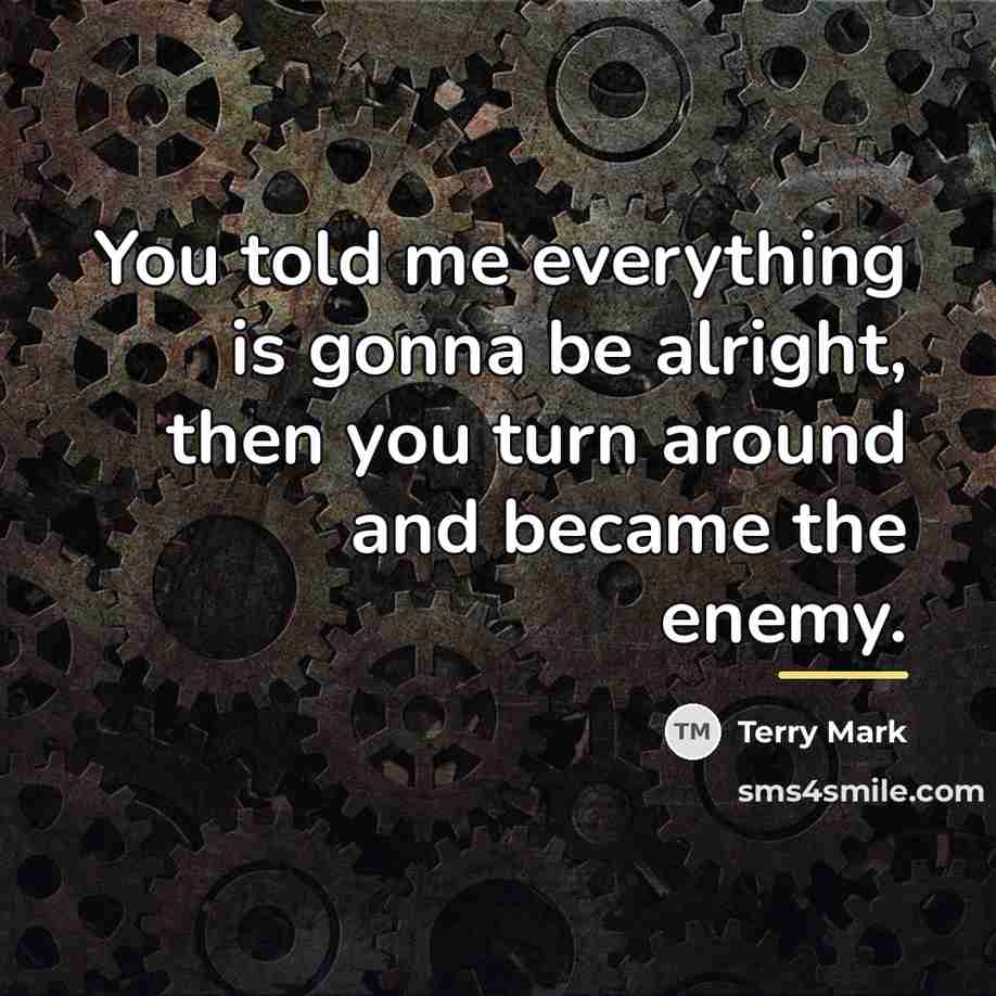 “You told me everything is gonna be alright, then you…” quote by Terry Mark