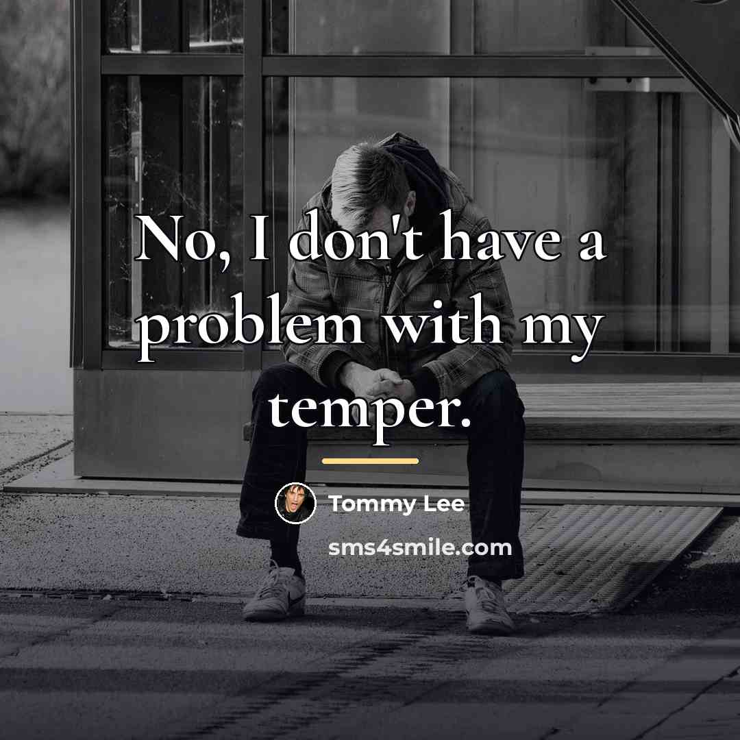 “No, I don't have a problem with my temper.…” quote by Tommy Lee