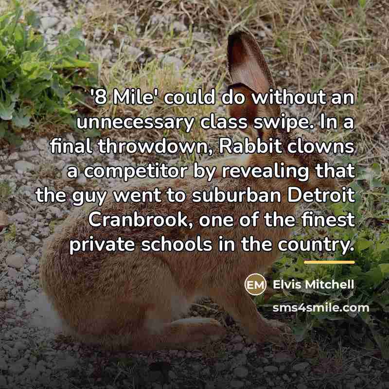 “'8 Mile' could do without an unnecessary class swipe. In…” quote by Elvis Mitchell