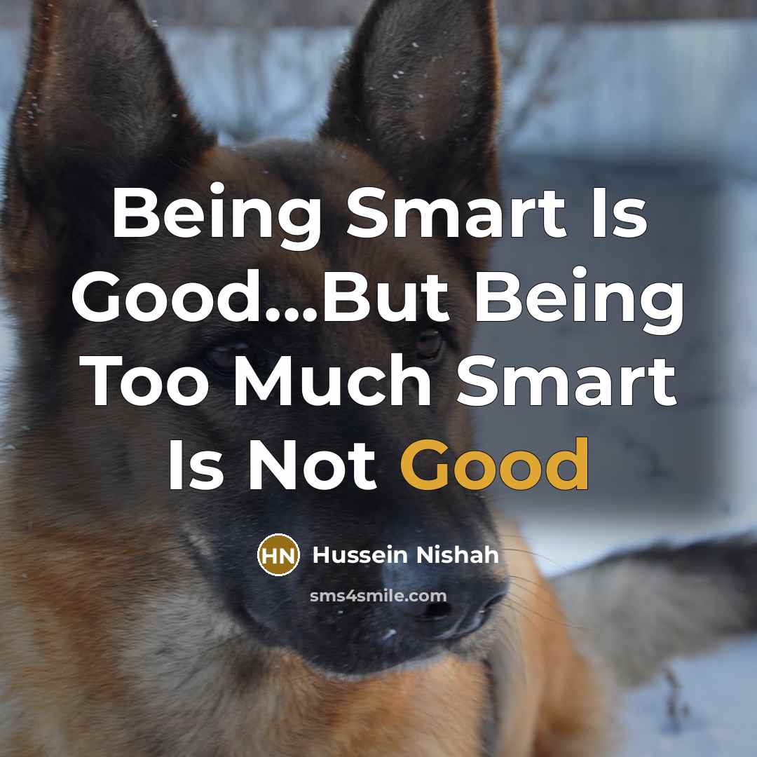 “Being Smart Is Good...But Being Too Much Smart Is Not…” quote by Hussein Nishah