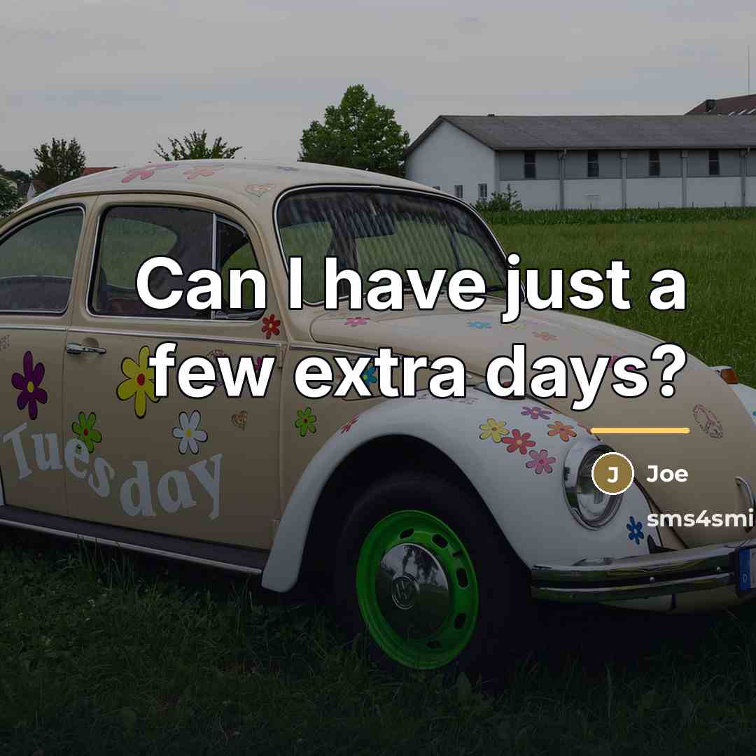 “Can I have just a few extra days?…” quote by Joe