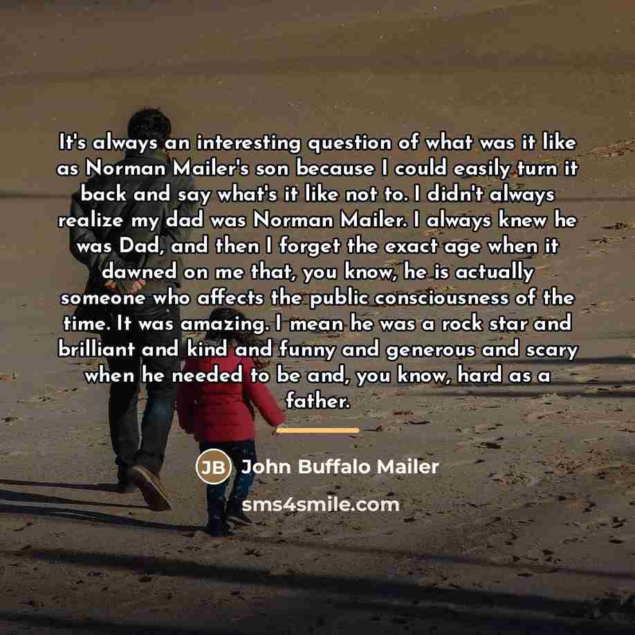 “It's always an interesting question of what was it like…” quote by John Buffalo Mailer