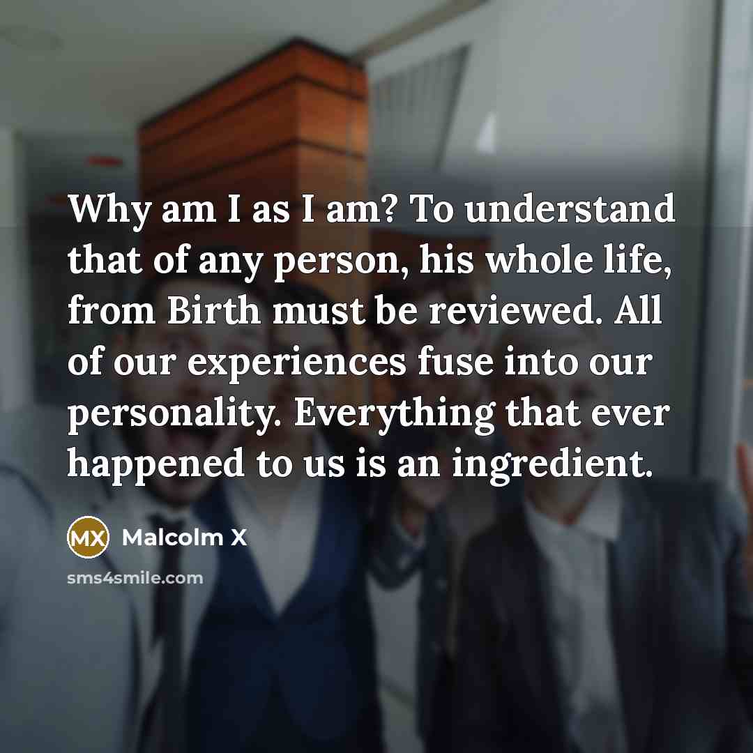 “Why am I as I am? To understand that of…” quote by Malcolm X
