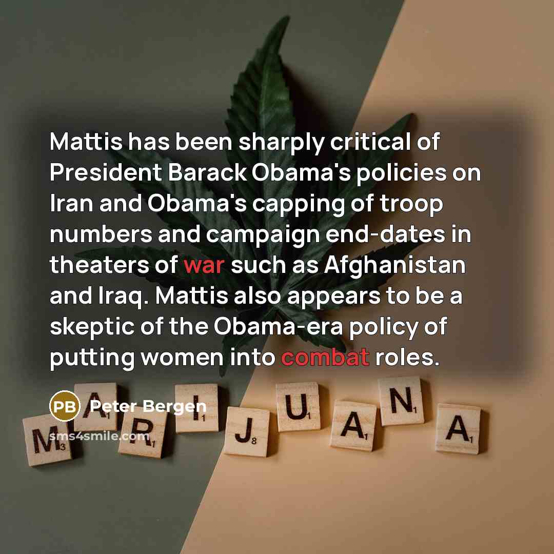 “Mattis has been sharply critical of President Barack Obama's policies…” quote by Peter Bergen