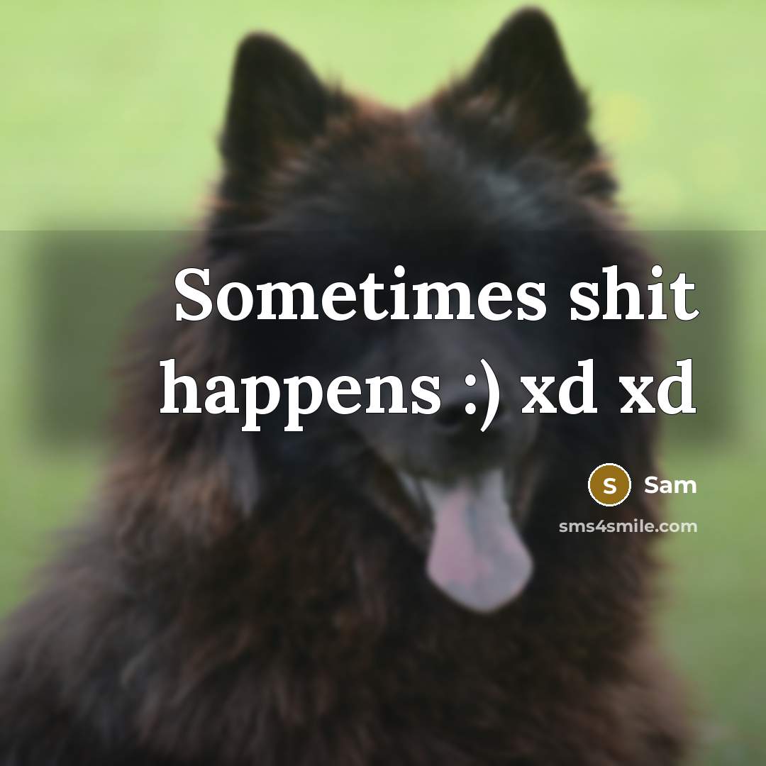 “Sometimes shit happens :) xd xd” quote by Sam