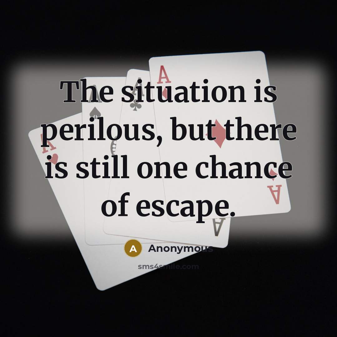 “The situation is perilous, but there is still one chance…” quote by Anonymous