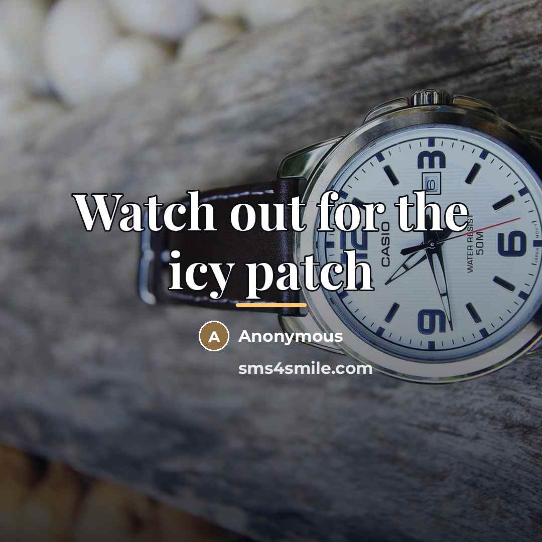 “Watch out for the icy patch…” quote by Anonymous