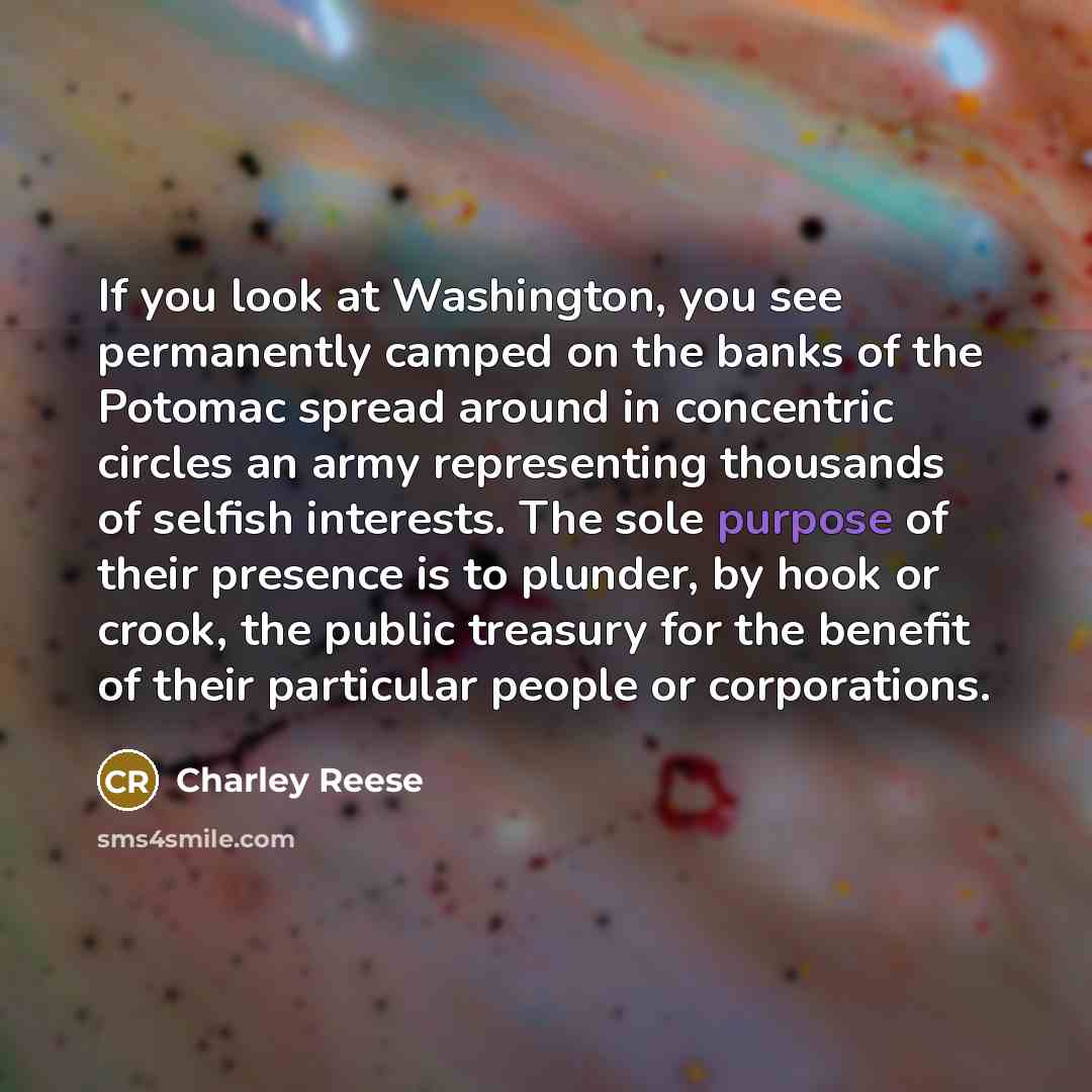 “If you look at Washington, you see permanently camped on…” quote by Charley Reese