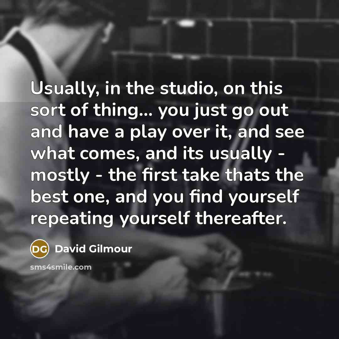 “Usually, in the studio, on this sort of thing... you…” quote by David Gilmour