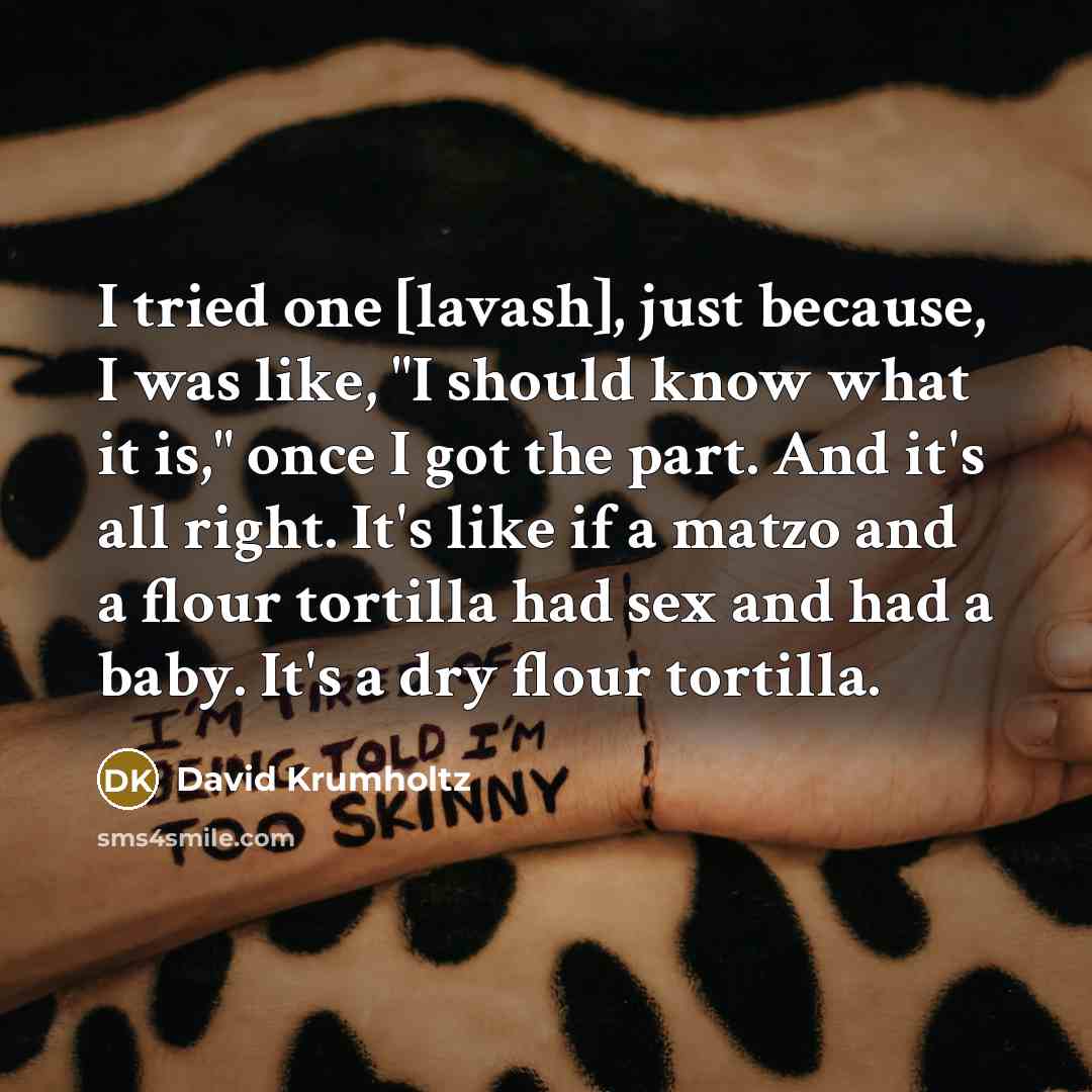 “I tried one [lavash], just because, I was like, "I…” quote by David Krumholtz