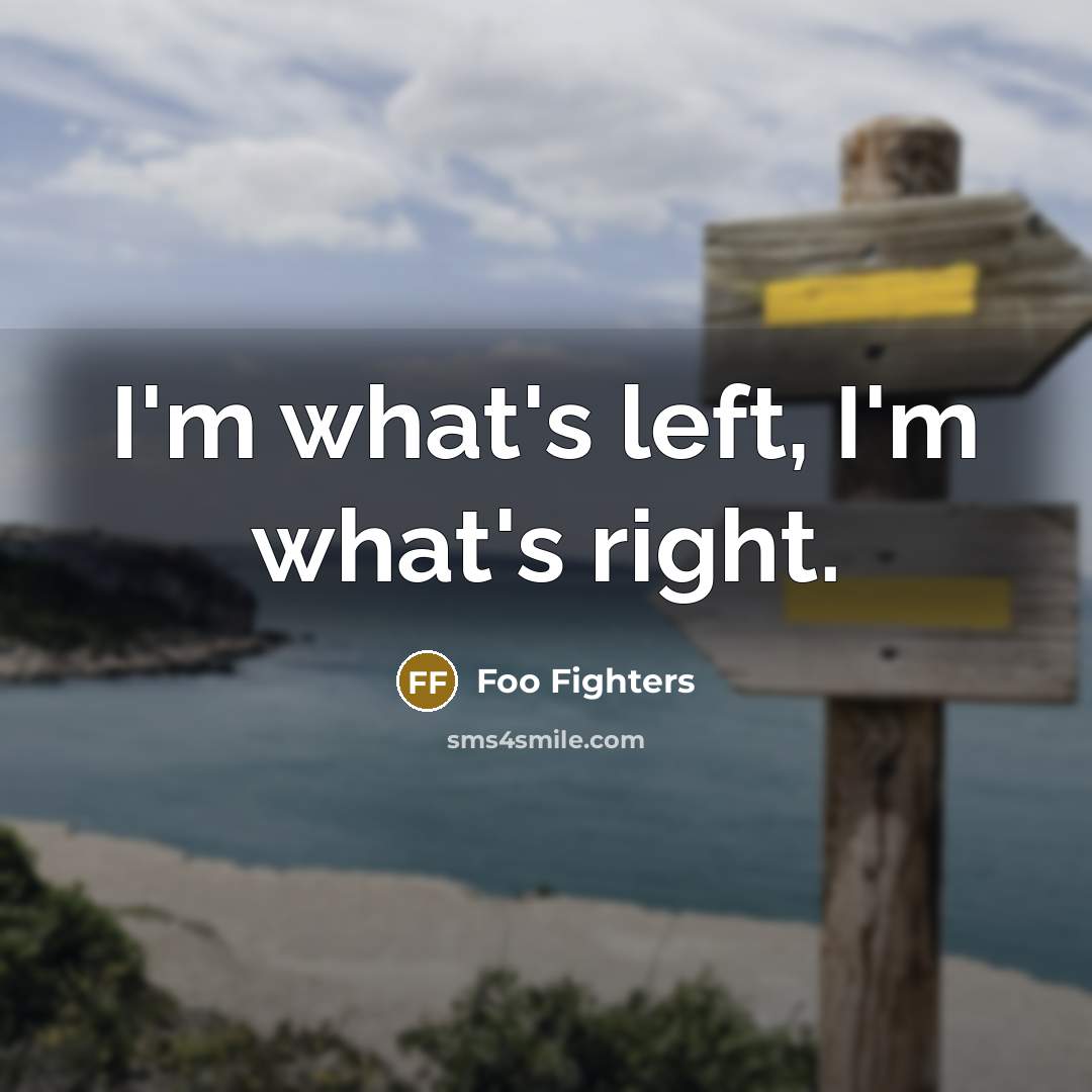 “I'm what's left, I'm what's right.…” quote by Foo Fighters