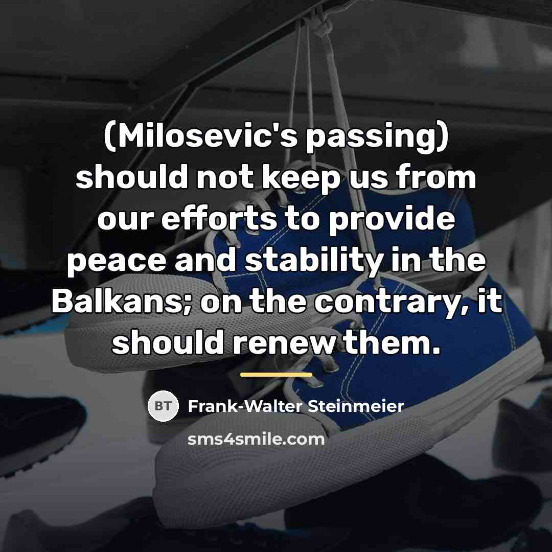 “(Milosevic's passing) should not keep us from our efforts to…” quote by Frank-Walter Steinmeier