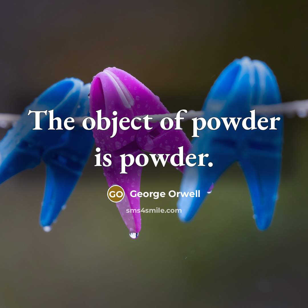 “The object of powder is powder.…” quote by George Orwell
