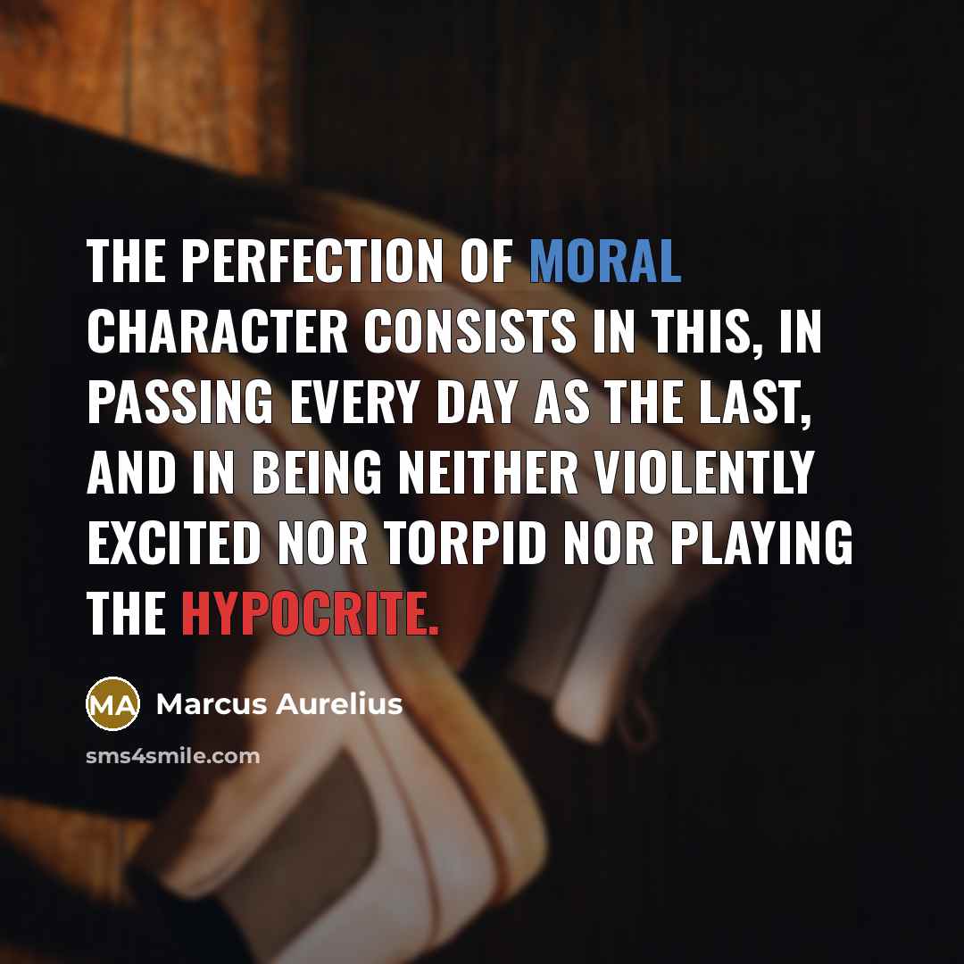 “The perfection of moral character consists in this, in passing…” quote by Marcus Aurelius