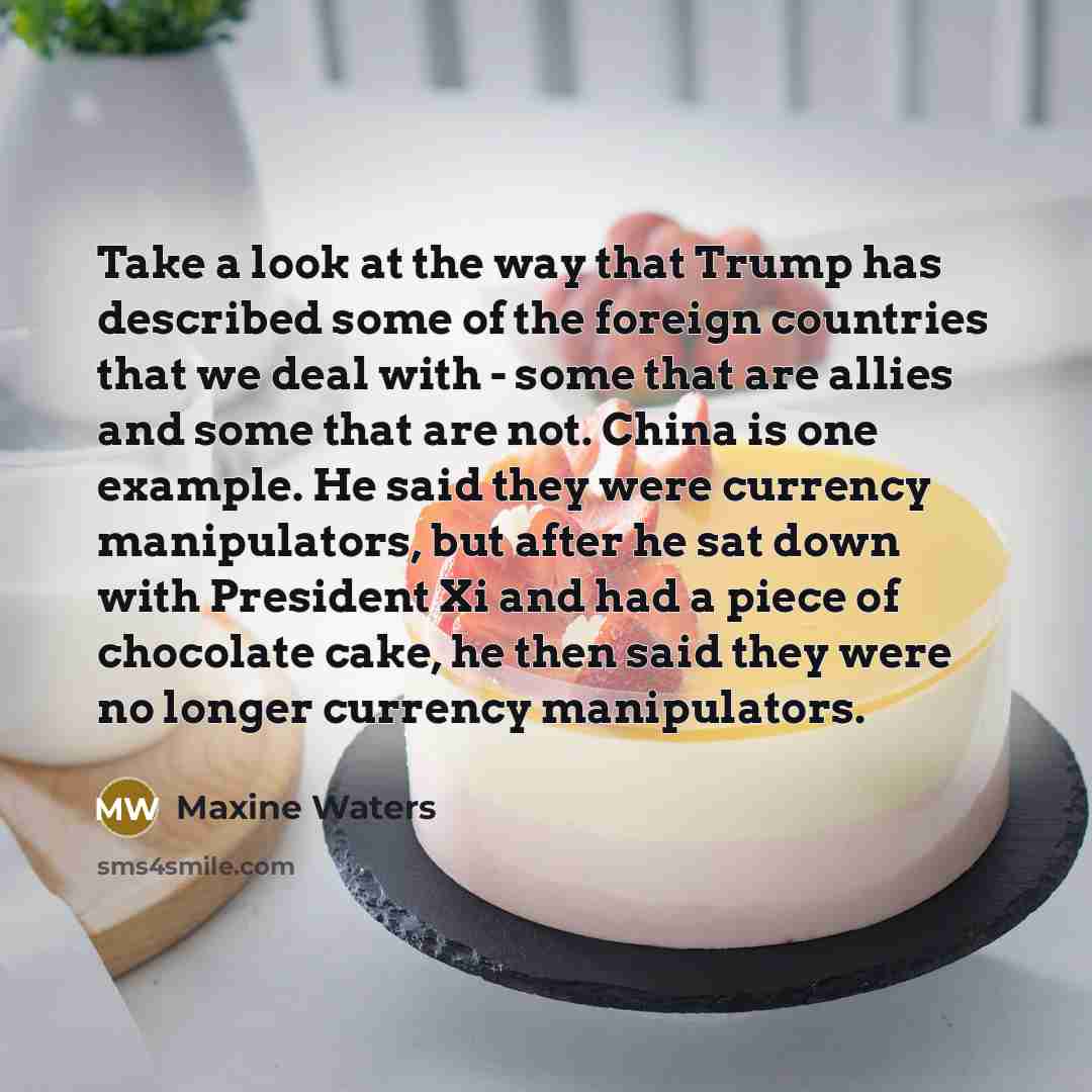 “Take a look at the way that Trump has described…” quote by Maxine Waters