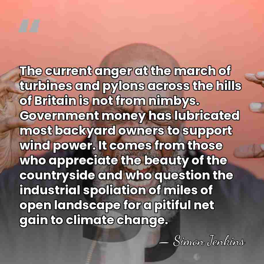 The current anger at the march of turbines and pylons across the&hellip; - Simon Jenkins