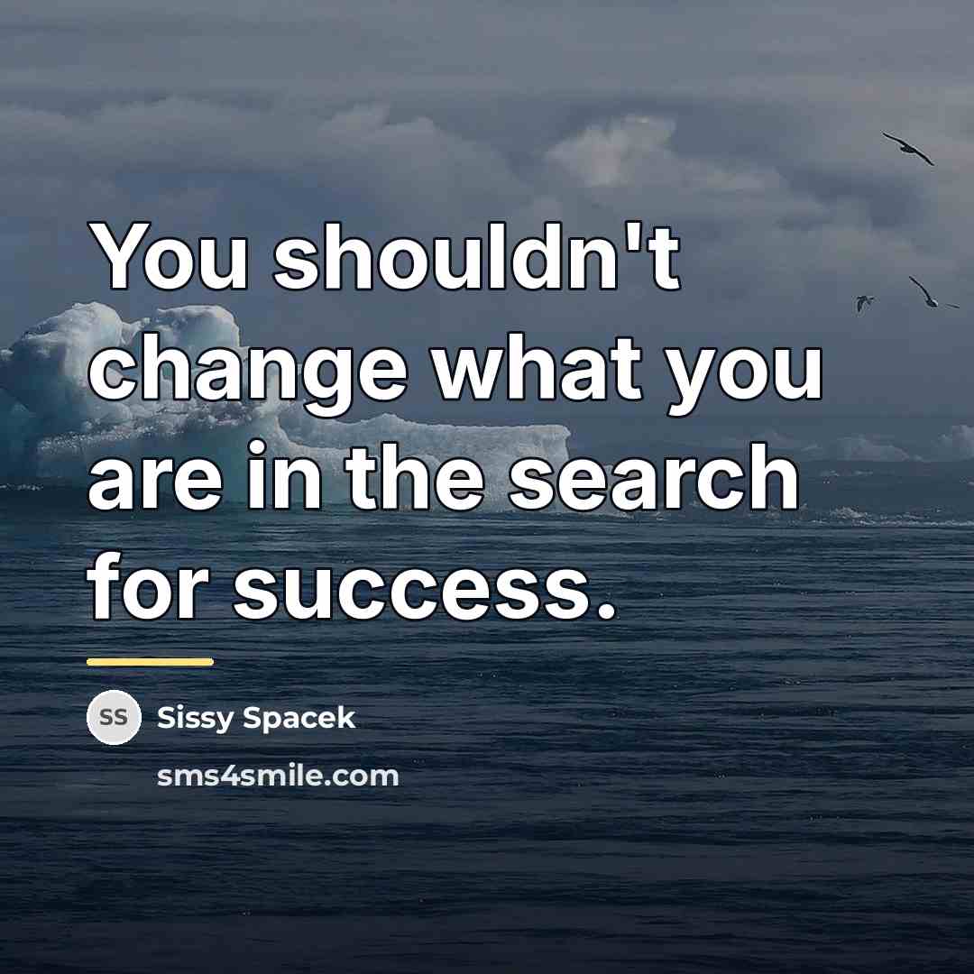 “You shouldn't change what you are in the search for…” quote by Sissy Spacek