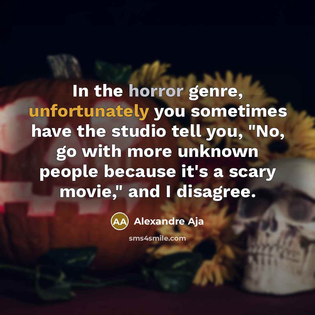 “In the horror genre, unfortunately you sometimes have the studio…” quote by Alexandre Aja