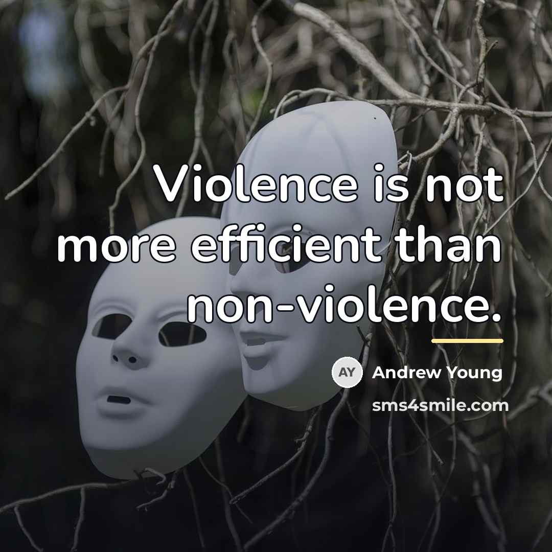 “Violence is not more efficient than non-violence.…” quote by Andrew Young