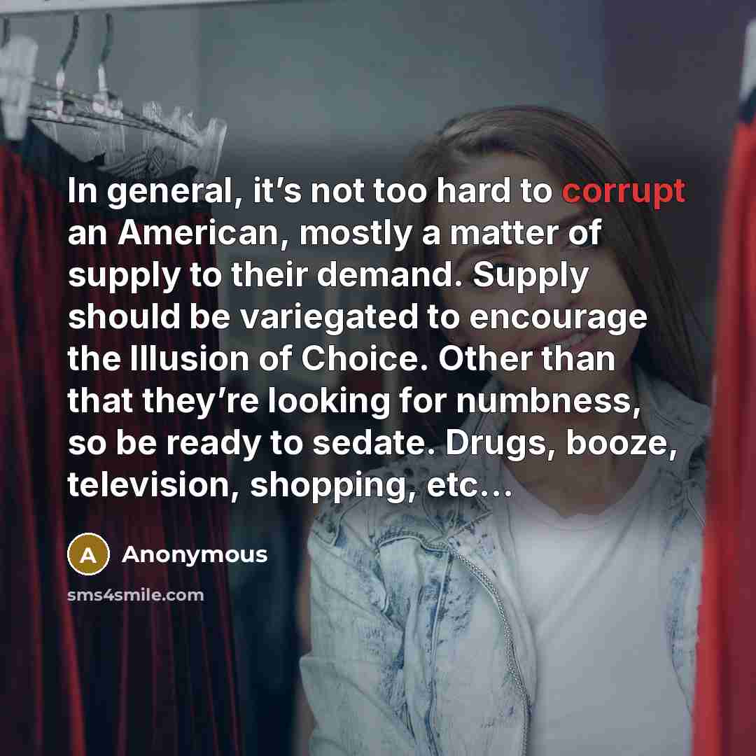 “In general, it’s not too hard to corrupt an American,…” quote by Anonymous