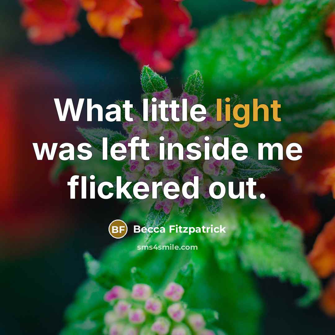 “What little light was left inside me flickered out.…” quote by Becca Fitzpatrick