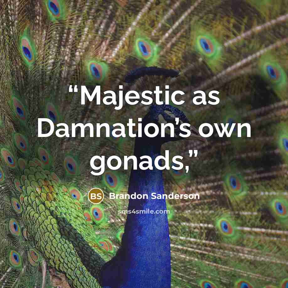 “Majestic as Damnation’s own gonads,” quote by Brandon Sanderson