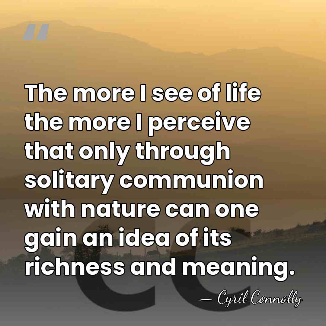 The more I see of life the more I perceive that only&hellip; - Cyril Connolly