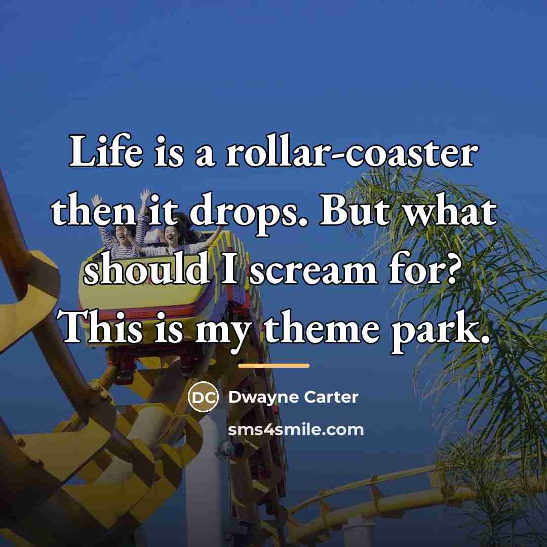“Life is a rollar-coaster then it drops. But what should…” quote by Dwayne Carter