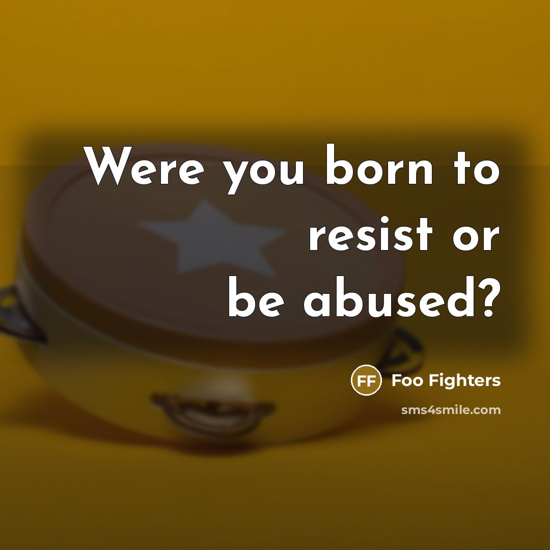 “Were you born to resist or be abused?…” quote by Foo Fighters