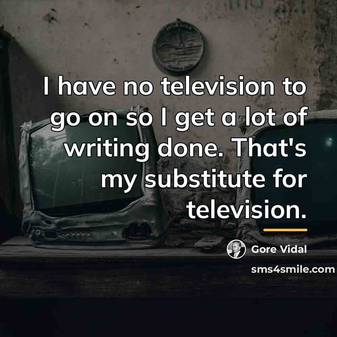 “I have no television to go on so I get…” quote by Gore Vidal