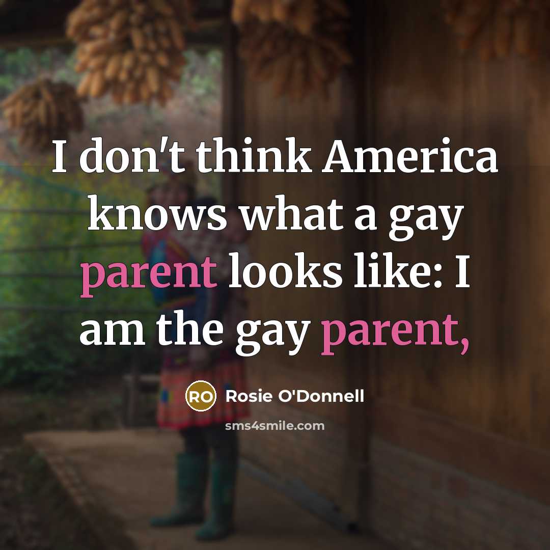 “I don't think America knows what a gay parent looks…” quote by Rosie O'Donnell